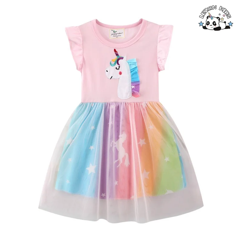 LEZONKIDS - Custom Designs Cotton Girls Unicorn Dress Tutu Latest Children Dress